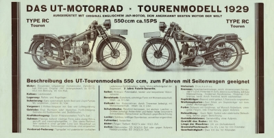 UT 550 ccm SV Prospekt 1929