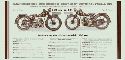 UT RE Touren 200 ccm Prospekt 1929