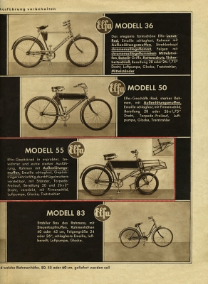 Elfa bicycle brochure 1939