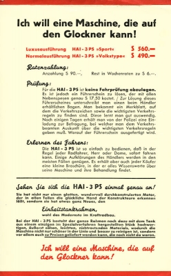 Hai 3 HP brochure 1938