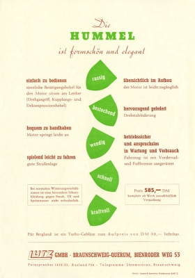 Lutz Hummel scooter brochure 1949
