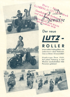 Lutz scooter brochure 1949