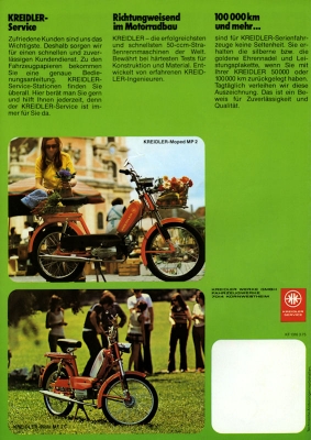 Kreidler Programm Mofa Mopeds 1975