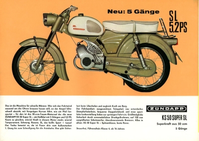 Zündapp motorcycle program 1965