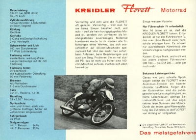 Kreidler Florett Prospekt 8.1959