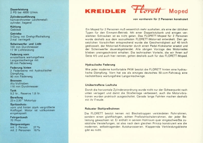 Kreidler Florett Prospekt 8.1959