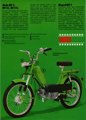 Kreidler Programm Mofa Mopeds 1976