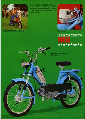 Kreidler Programm Mofa Mopeds 1976