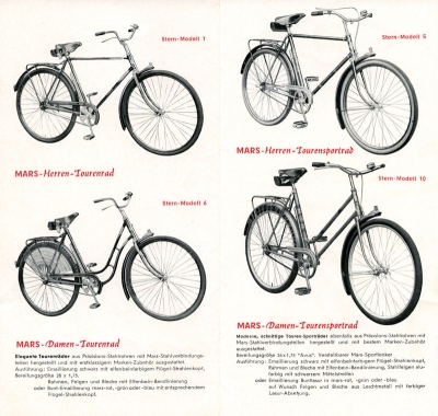 Mars Fahrrad Prospekt ca. 1955