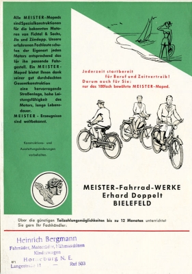 Meister Mopeds brochure ca. 1953