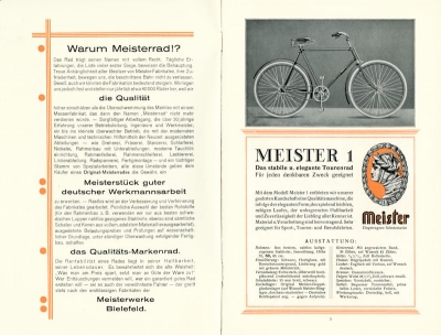 Meister bicycle program ca. 1930