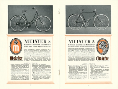 Meister Fahrrad Programm ca. 1930