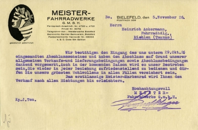 Meister Brief 1926