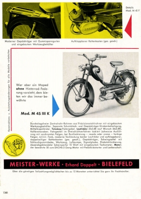 Meister Moped Super Luxus brochure 1957