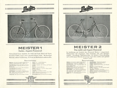 Meister Fahrrad Programm 1930