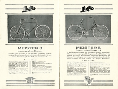 Meister Fahrrad Programm 1930