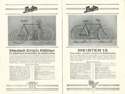 Meister Fahrrad Programm 1930