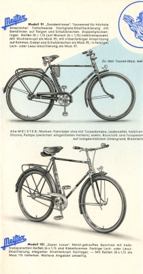 Meister Fahrrad Programm ca. 1955