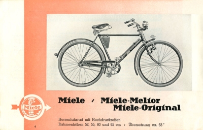 Miele Fahrräder und Motorfahrräder Prospekt 1936