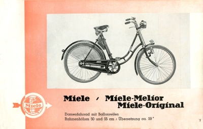 Miele Fahrräder und Motorfahrräder Prospekt 1936