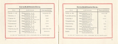 Miele Fahrrad Programm ca. 1928