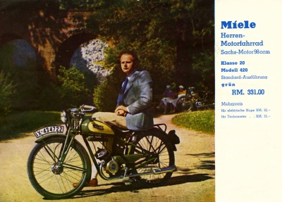 Miele Motorfahrrad Prospekt 8.1937