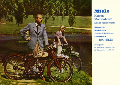 Miele Motorfahrrad Prospekt 8.1937