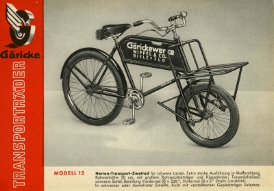 Göricke Transportfahrräder Prospekt ca. 1936