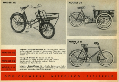 Göricke Transportfahrräder Prospekt ca. 1936