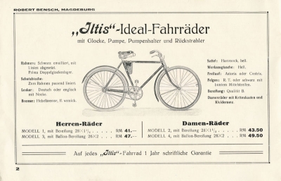 Iltis Fahrrad Prospekt ca. 1932