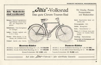 Iltis Fahrrad Prospekt ca. 1932