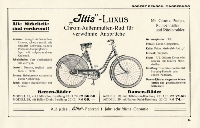 Iltis Fahrrad Prospekt ca. 1932