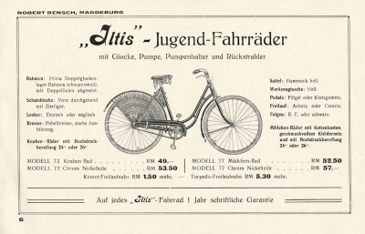 Iltis Fahrrad Prospekt ca. 1932