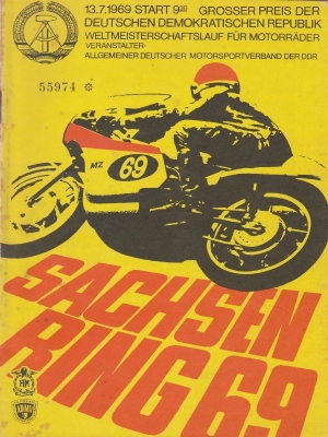 Program Int. Sachsenringrennen 13.7.1969