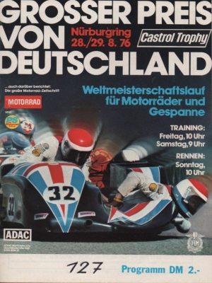 Programm Nürburgring 28.8.1976