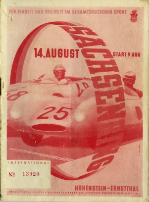 Program Int. Sachsenringrennen 14.8.1955