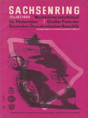 Programm Int. Sachsenringrennen 17.7.1965