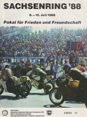 Program Int. Sachsenringrennen 8.7.1988