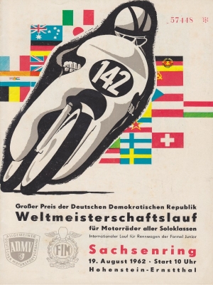 Program Int. Sachsenringrennen 19.8.1962