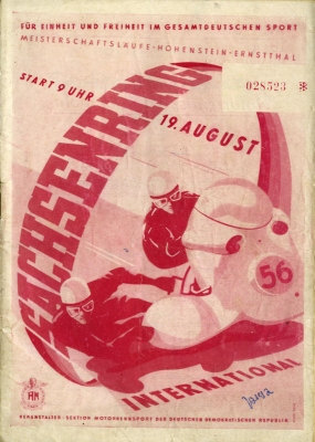 Program Int. Sachsenringrennen 19.8.1956