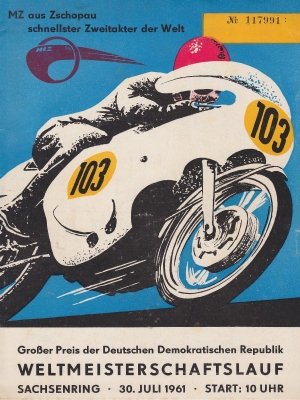 Program Int. Sachsenringrennen 30.7.1961