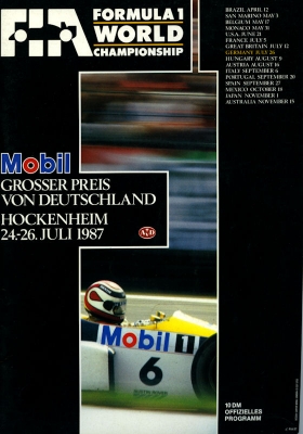 Program Hockenheimring F 1 26.7.1987