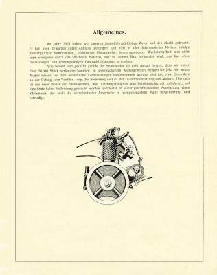 Snob 1,54 HP bicycle motor brochure 1922