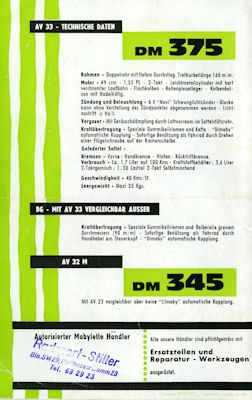 Mobylette AV 33 and AV 32 M brochure 1960s