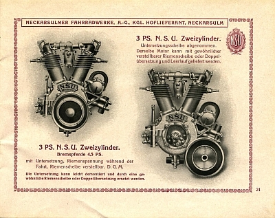 NSU motorcycle program 1911