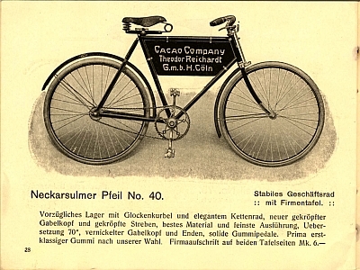 NSU bicycle program 1911