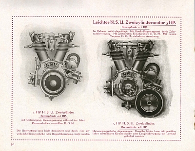 NSU motorcycle program 1912