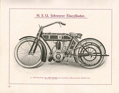 NSU motorcycle program 1912