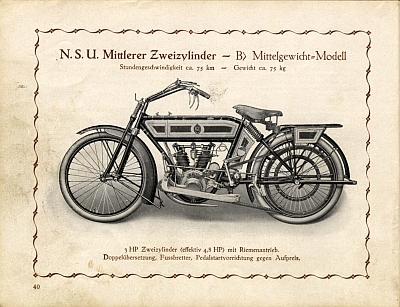 NSU motorcycle program 1914