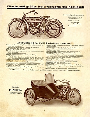 NSU Motorrad Programm 1914